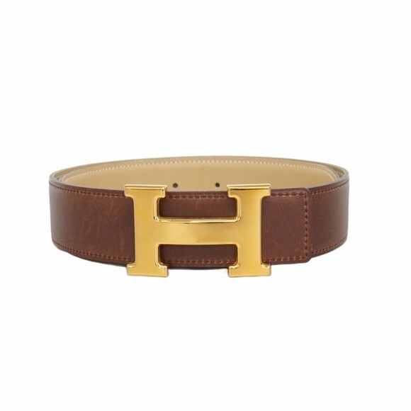 HERMES Accessories - Hermes Hermès Constance Belt, Box Calf, Brown/Beige, B Stamp, Men's/Women's